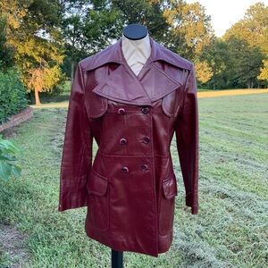 Vintage 70’s Etienne Aigner Coat Oxblood Burgundy 1970’s FASHION STATEMENT COAT